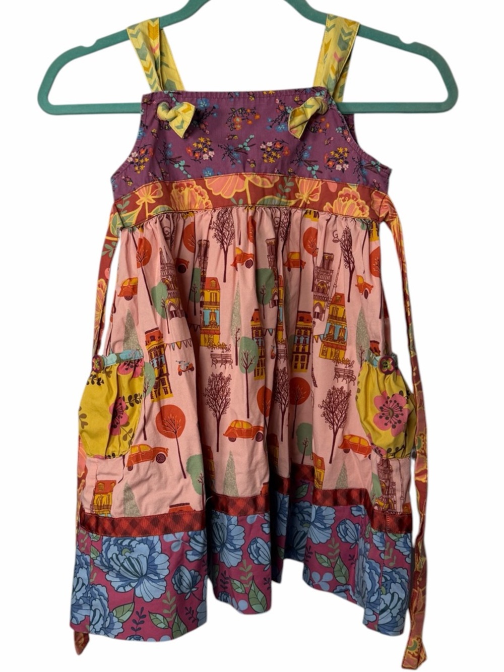 Matilda Jane Girls’ Pink & Purple Patchwork Sundress with Yellow Accents